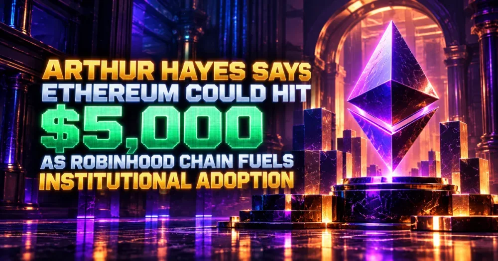 Arthur Hayes Says Ethereum Could Hit $5,000 as Robinhood Chain Fuels Institutional Adoption