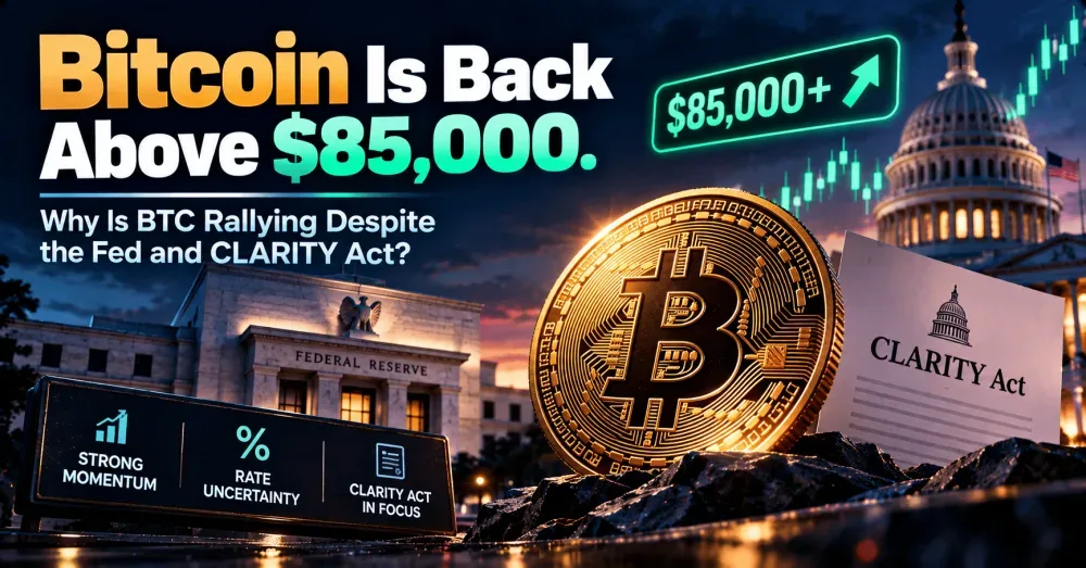 Bitcoin Is Back Above $85,000. Why Is BTC Rallying Despite the Fed and CLARITY Act?
