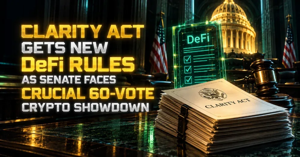Clarity Act Gets New DeFi Rules as Senate Faces Crucial 60-Vote Crypto Showdown