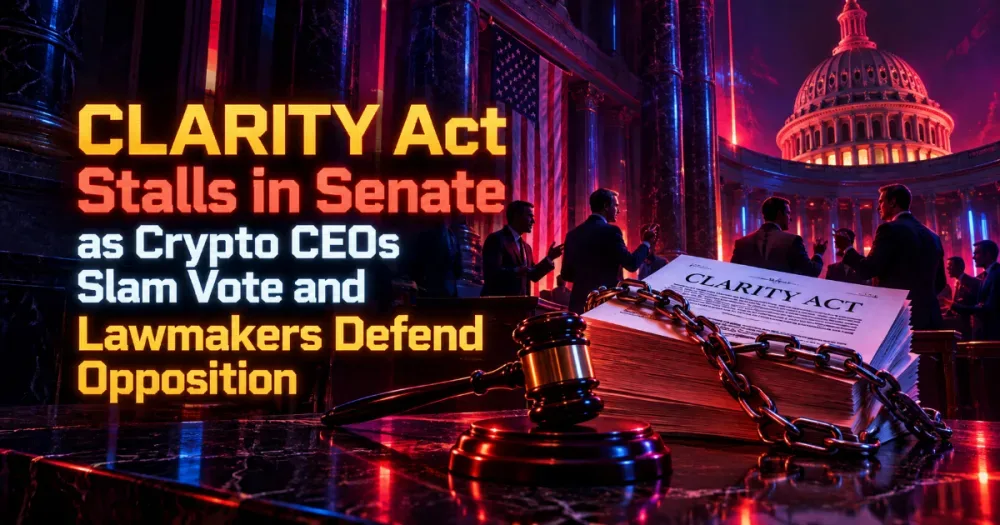 CLARITY Act Stalls in Senate as Crypto CEOs Slam Vote and Lawmakers Defend Opposition