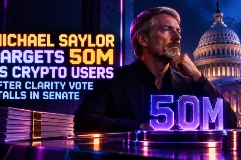 Michael Saylor Targets 50M US Crypto Users After CLARITY Vote Stalls in Senate