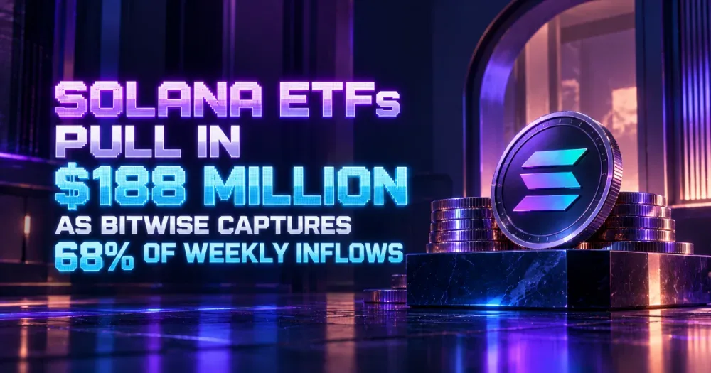 Solana ETFs Pull In $188 Million as Bitwise Captures 68% of Weekly Inflows