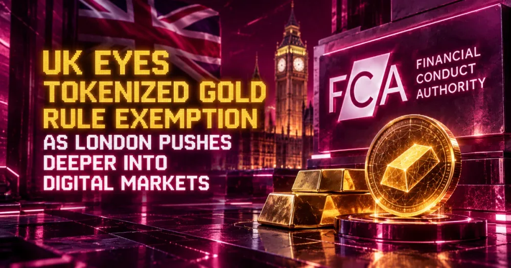 UK Eyes Tokenized Gold Rule Exemption as London Pushes Deeper Into Digital Markets