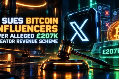 X Sues Bitcoin Influencers Over Alleged £207K Creator Revenue Scheme