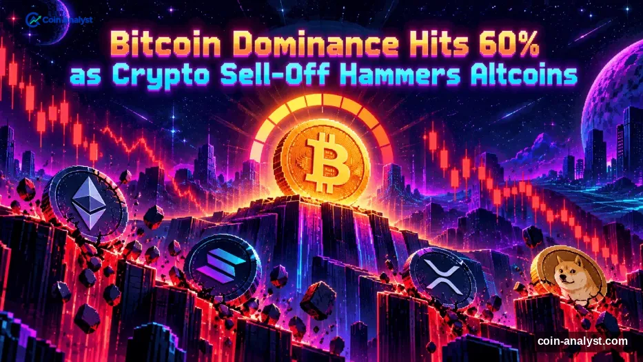 Bitcoin Dominance Hits 60% as Crypto Sell-Off Hammers Altcoins