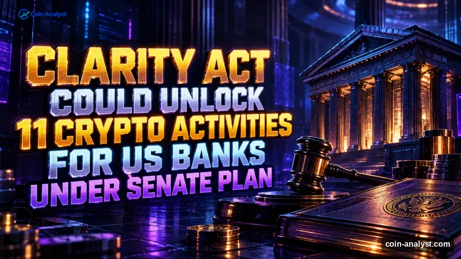 CLARITY Act Could Unlock 11 Crypto Activities for US Banks Under Senate Plan