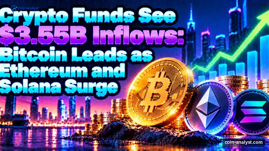 Crypto Funds See $3.55B Inflows: Bitcoin Leads as Ethereum and Solana Surge