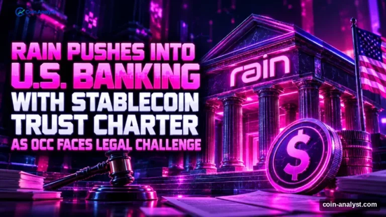 Rain Pushes Into U.S. Banking With Stablecoin Trust Charter as OCC Faces Legal Challenge