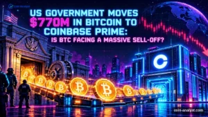 US Government Moves $770M in Bitcoin to Coinbase Prime: Is BTC Facing a Massive Sell-Off?