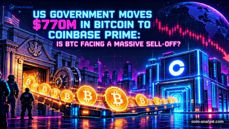 US Government Moves $770M in Bitcoin to Coinbase Prime: Is BTC Facing a Massive Sell-Off?