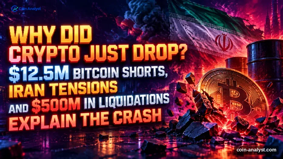 Why Did Crypto Just Drop? $12.5M Bitcoin Shorts, Iran Tensions and $500M in Liquidations Explain the Crash